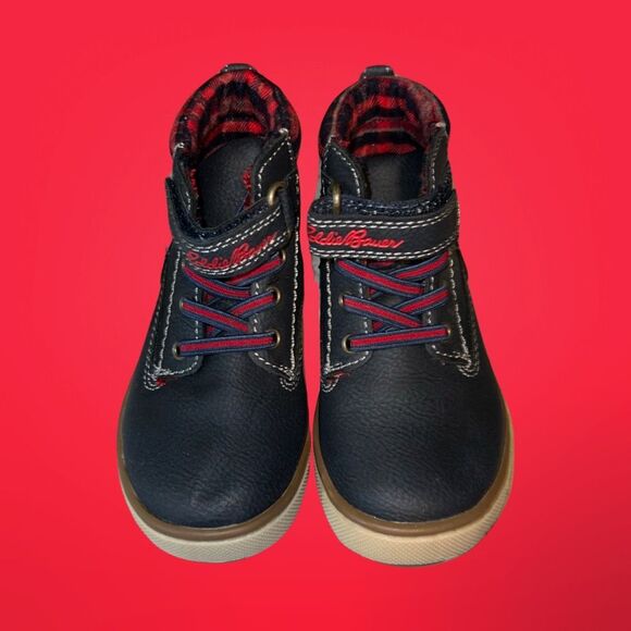 NWOT Kids Boy's Toddler Eddie Bauer Silver Star Boots Red/Plaid/Blue Size 6 - Picture 3 of 7
